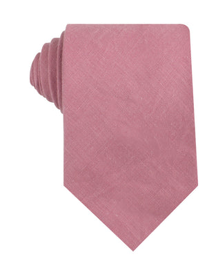 Dusty Rose Pink Linen Necktie