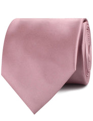 Dusty Rose Pink Satin Neckties