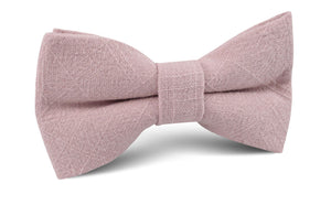 Dusty Rose Quartz Linen Bow Tie