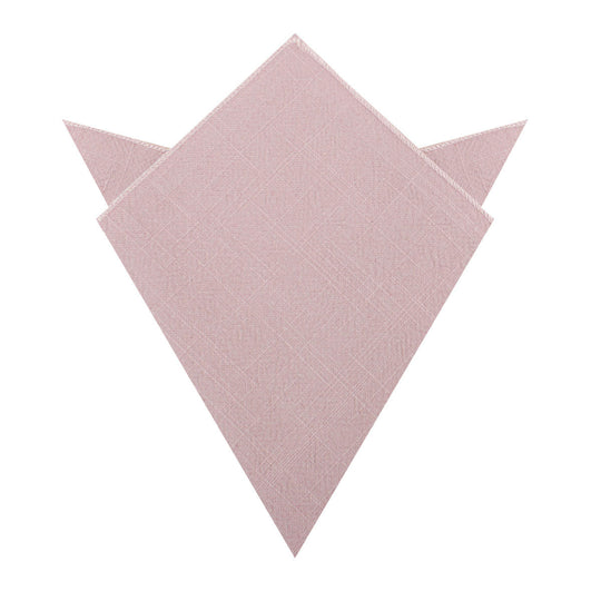 Dusty Rose Quartz Linen Pocket Square