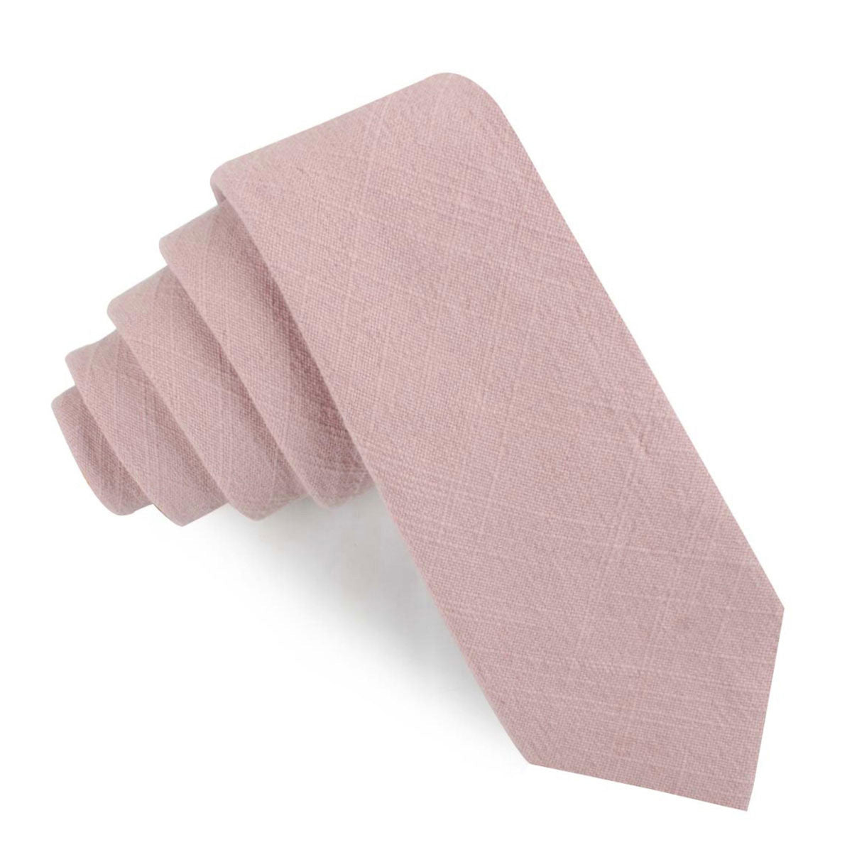 Dusty Rose Quartz Linen Skinny Tie