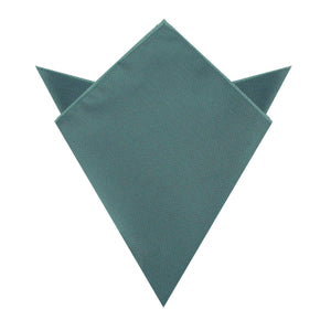 Dusty Teal Blue Weave Pocket Square
