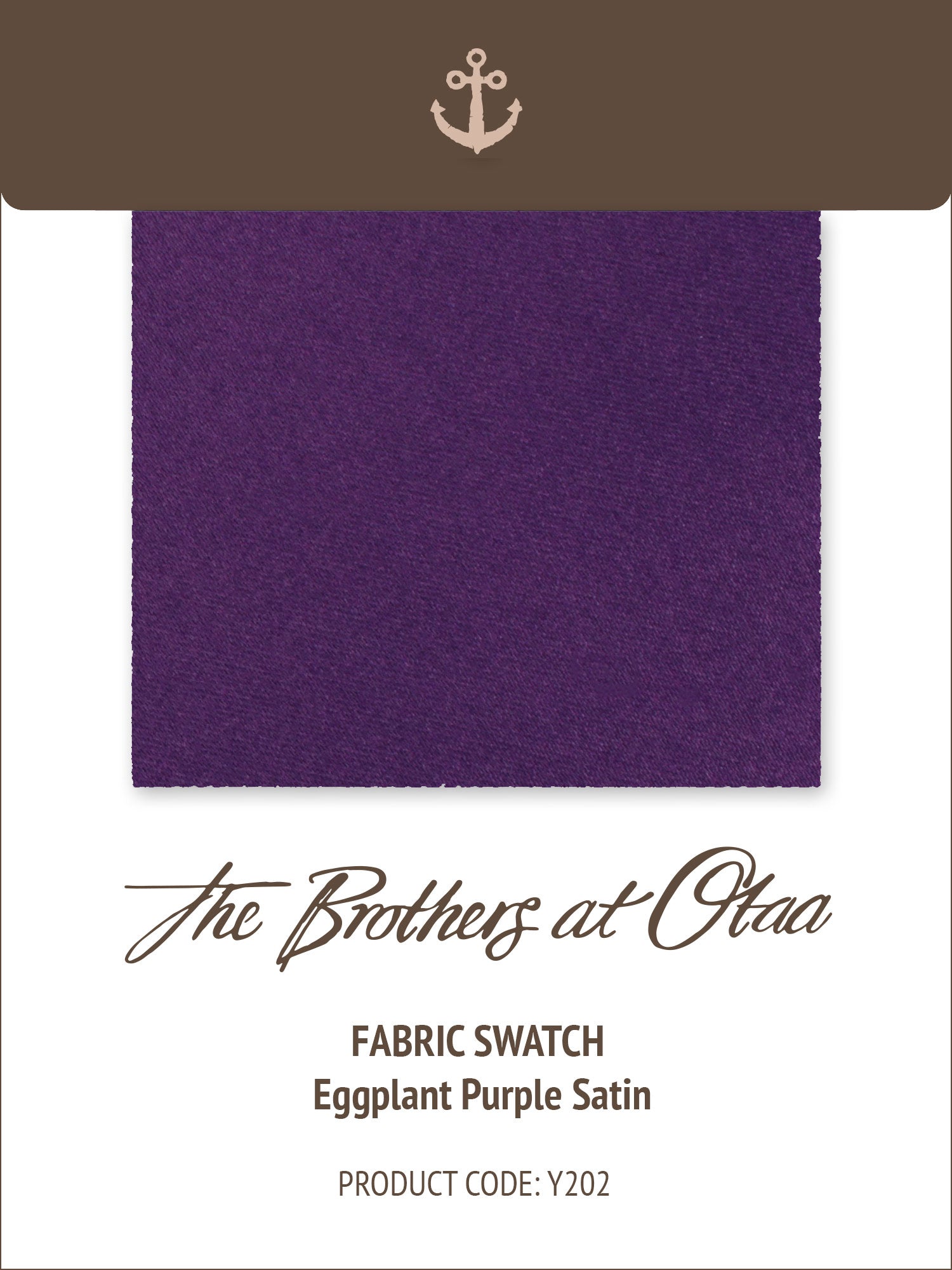 Eggplant Purple Satin Y202 Fabric Swatch