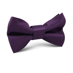 Eggplant Purple Satin Kids Bow Tie