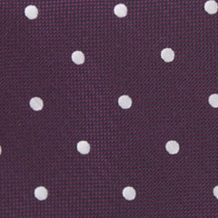 Eggplant Plum Purple with White Polka Dots Fabric Self Tie Bow Tie M124