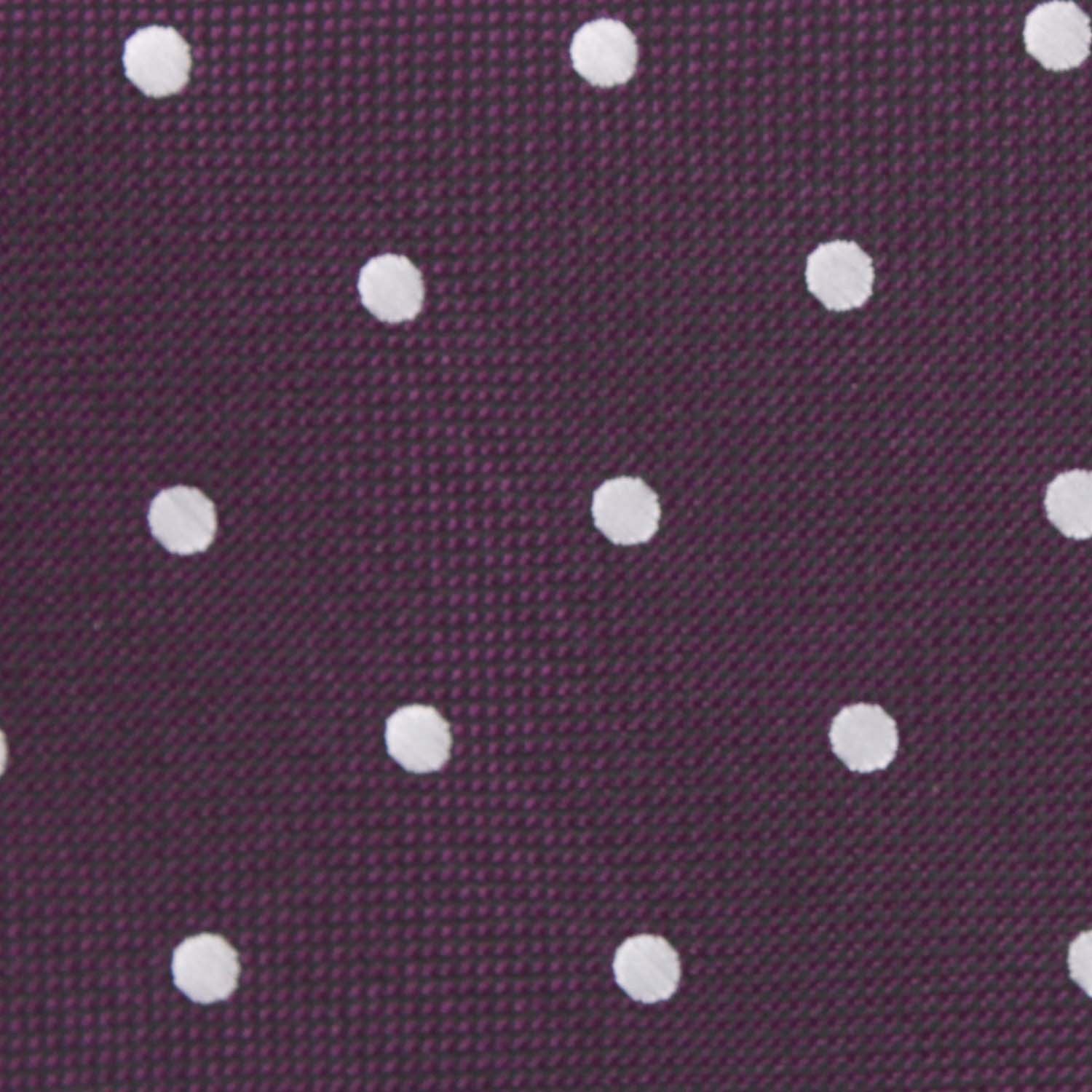 Eggplant Plum Purple with White Polka Dots Fabric Self Tie Diamond Tip Bow TieM124