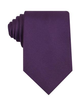 Eggplant Purple Satin Necktie