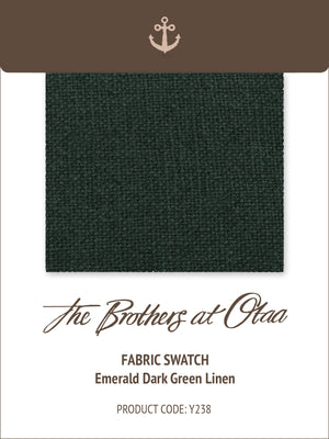 Fabric Swatch (Y238) - Emerald Dark Green Linen
