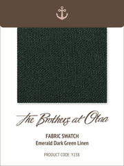 Emerald Dark Green Linen Y238 Fabric Swatch