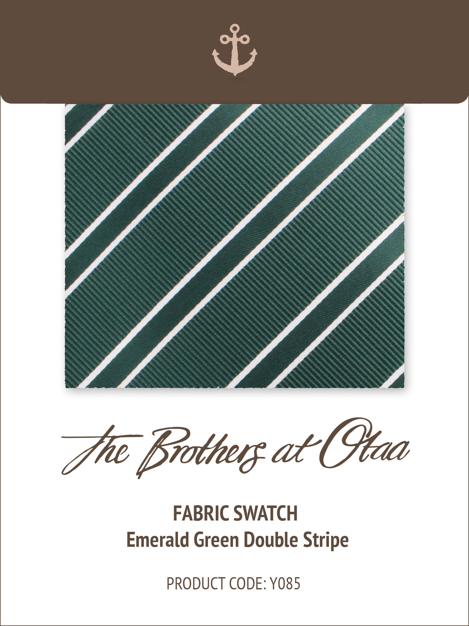 Emerald Green Double Stripe Y085 Fabric Swatch