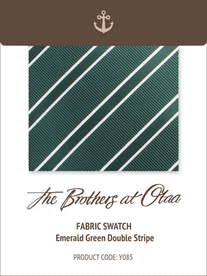 Fabric Swatch (Y085) - Emerald Green Double Stripe