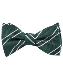 Emerald Green Double Stripe Self Tied Bow Tie
