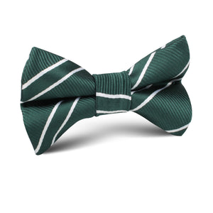 Emerald Green Double Stripe Kids Bow Tie