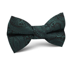Emerald Green Paisley Kids Bow Tie