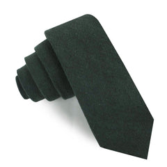 Emerald Dark Green Linen Skinny Tie