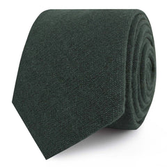 Emerald Dark Green Linen Skinny Ties