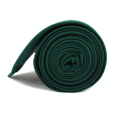 Emerald Green Cotton Skinny Tie Side Roll