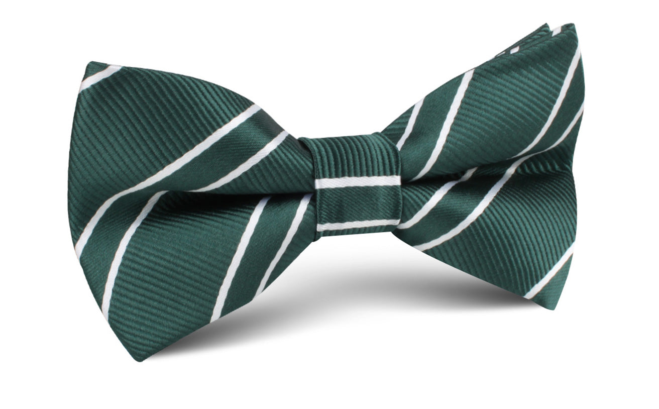 Emerald Green Double Stripe Bow Tie