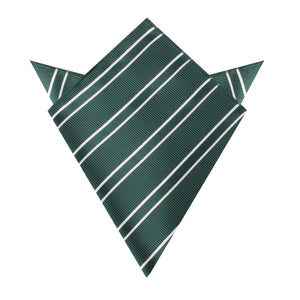 Emerald Green Double Stripe Pocket Square