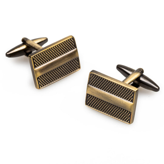 Emperor Akbar Antique Brass Rectangle Cufflinks