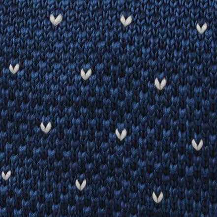 Morricone Blue Knitted Tie Fabric