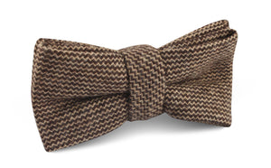 Espresso Brown Zigzag Wool Bow Tie