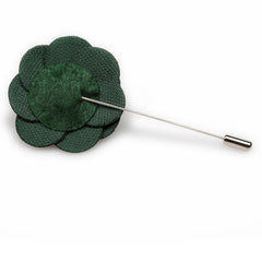 Rossellini Green Velvet Mens Lapel Flower