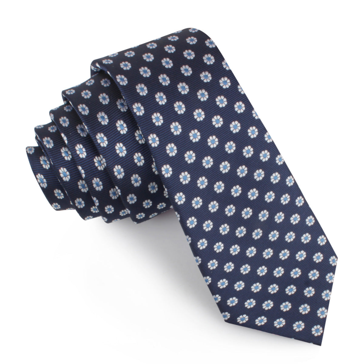 Fiori Blu Floral Skinny Tie