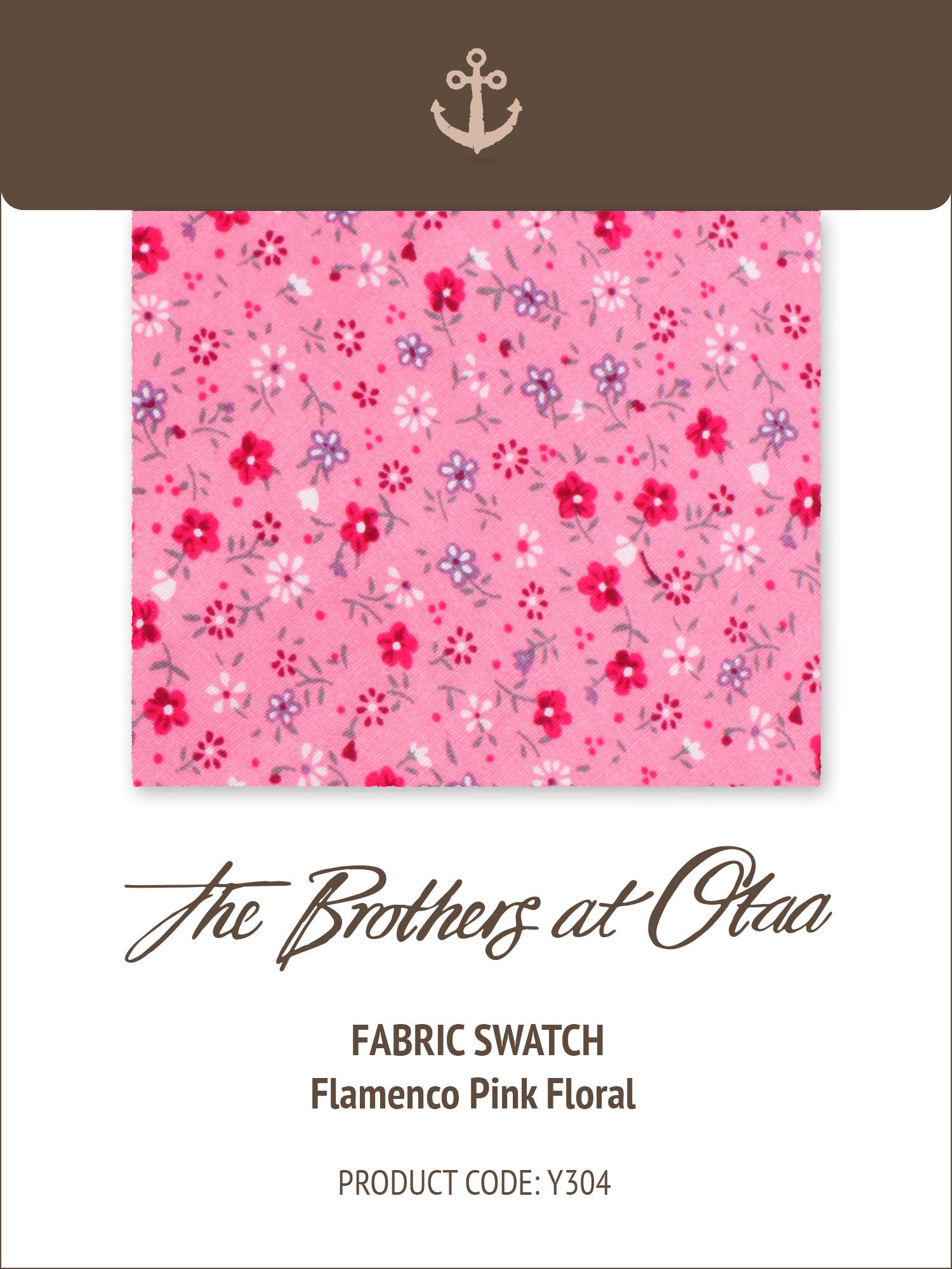 Flamenco Pink Floral Y304 Fabric Swatch