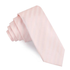 Flamenco Blush Pink Striped Skinny Tie