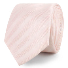 Flamenco Blush Pink Striped Skinny Ties