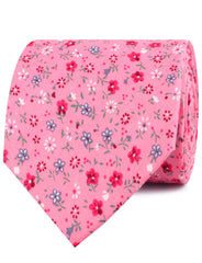 Flamenco Pink Floral Neckties