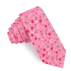 Flamenco Pink Floral Skinny Tie