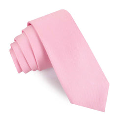 Flamingo Pink Twill Skinny Tie