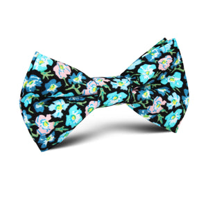 Flax Linum Blue Floral Kids Bow Tie