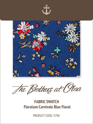 Fabric Swatch (Y296) - Floraison Carnivale Blue Floral