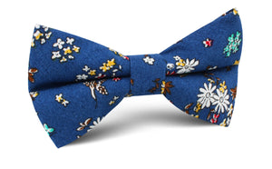 Floraison Carnivale Blue Floral Bow Tie