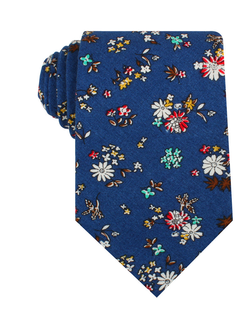 Floraison Carnivale Blue Floral Necktie