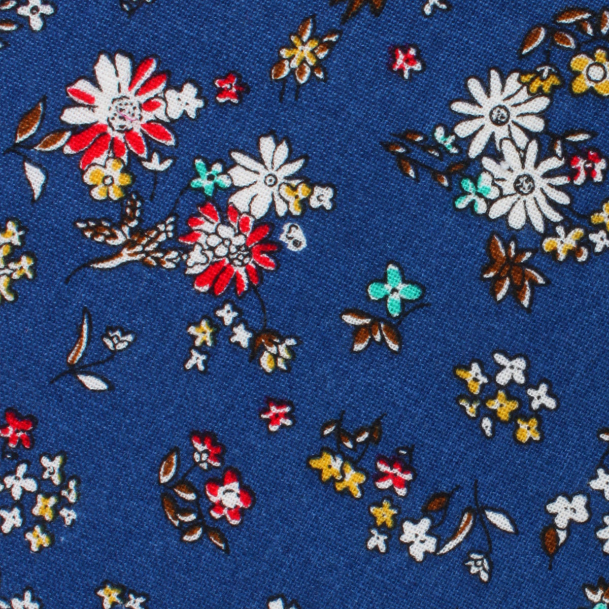 Floraison Carnivale Blue Floral Pocket Square Fabric