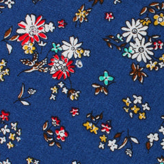Floraison Carnivale Blue Floral Skinny Tie Fabric