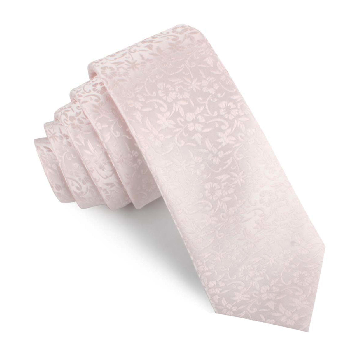 Florence Blush Pink Floral Skinny Tie