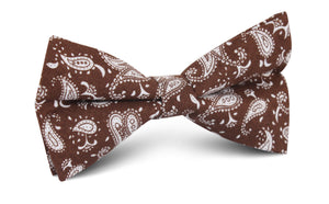 Florence Paisley Brown Bow Tie