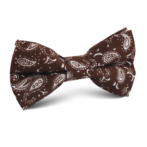 Florence Paisley Brown Kids Bow Tie