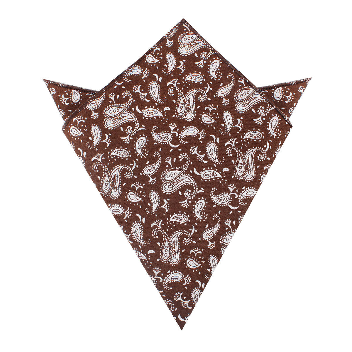 Florence Paisley Brown Pocket Square