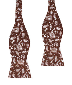 Florence Paisley Brown Self Bow Tie