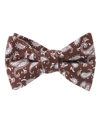 Florence Paisley Brown Self Tied Bowtie