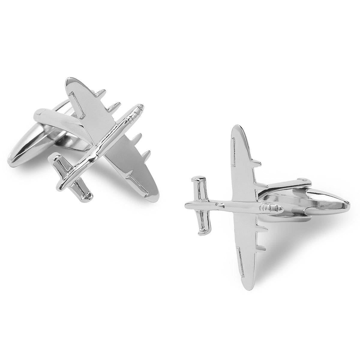 Lancaster Bomber Aircraft Cufflinks | Silver Aeroplane Cuff Links | OTAA