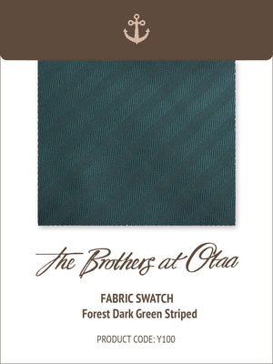 Fabric Swatch (Y100) - Forest Dark Green Striped