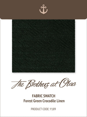 Fabric Swatch (Y189) - Forest Green Crocodile Linen
