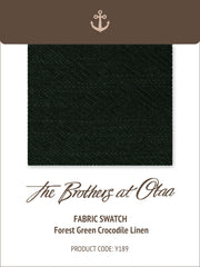 Forest Green Crocodile Linen Y189 Fabric Swatch
